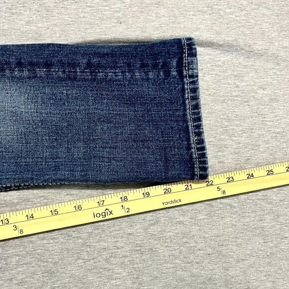 Miss Me Women Jeans 26x22 Blue Low-Rise Fleur-de-Lis Pockets Stretch Denim Capri - Picture 9 of 11